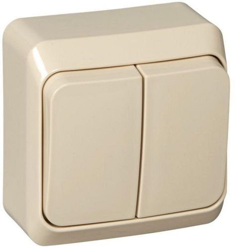 Выключатель 2-клавишный Schneider Electric ETUDE BA10-002K кремовый, картинка
