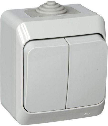 Выключатель 2-клавишный Schneider Electric ETUDE серый, вид