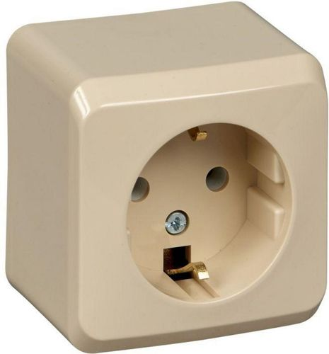 Розетка электрическая Schneider Electric ETUDE PA16-003K кремовый, крупный план