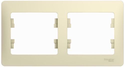 Рамка 2 поста Schneider Electric GLOSSА кремовый, фото