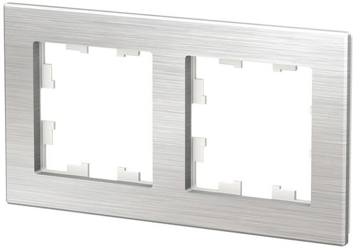 Рамка 2 поста Schneider Electric Atlas Design серебристый, картинка