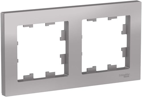 Рамка 2 поста Schneider Electric Atlas Design ATN000302 алюминий, картинка