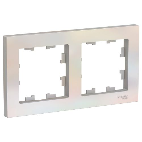 Рамка 2 поста Systeme Electric Atlas Design жемчужный, фото