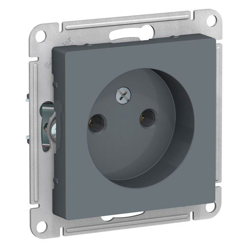 Розетка электрическая 1 пост Systeme Electric Atlas Design грифель 1240411, изображение
