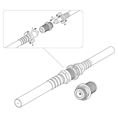 Переходник антенный REXANT (гнездо F - гнездо F) бочка RG-6 1 шт, фотография