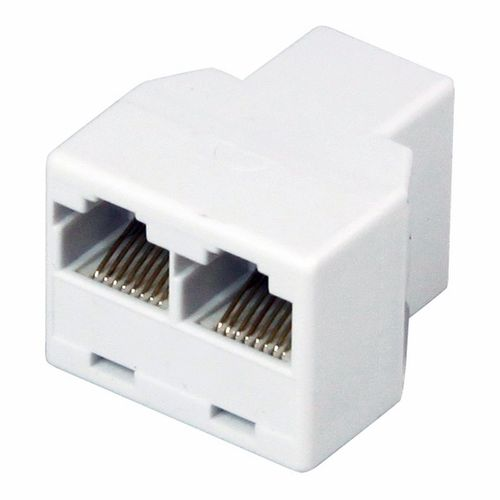 Переходник сетевой LAN REXANT гнездо 8Р8С (RJ-45) - 2 гнезда 8Р8С (RJ-45), крупный план