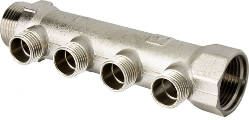 Коллектор латунь никелированная VALTEC 3/4" х 1/2", вид
