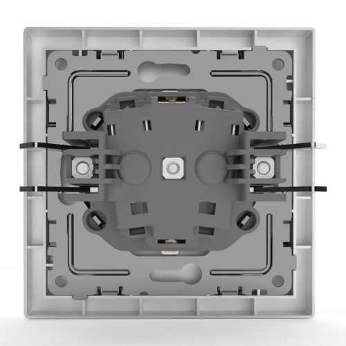 Розетка электрическая TOKOV ELECTRIC PIXEL 1791366 белый, крупный план