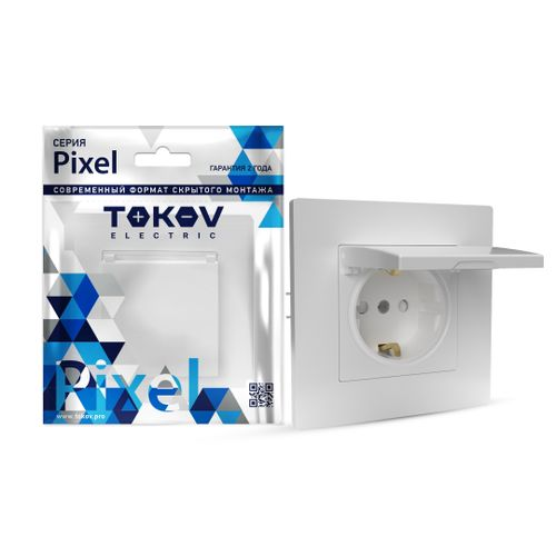 Розетка электрическая TOKOV ELECTRIC PIXEL 1791368 белый, детальное фото