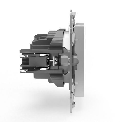 Розетка электрическая 1 пост TOKOV ELECTRIC PIXEL алюминий, изображение