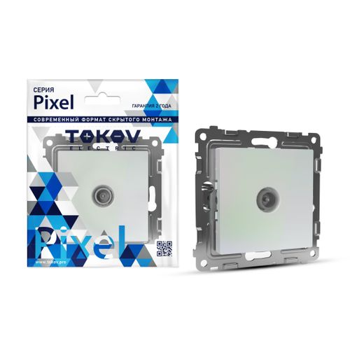 Розетка TV TOKOV ELECTRIC PIXEL 1792302 перламутр, детальное фото