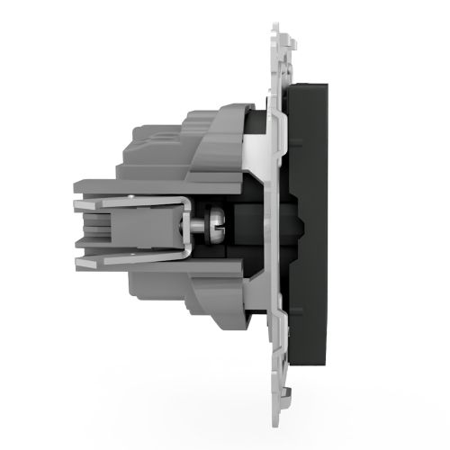 Розетка электрическая TOKOV ELECTRIC PIXEL 1792327 карбон, фотография