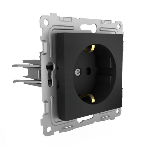 Розетка электрическая TOKOV ELECTRIC PIXEL 1792327 карбон, детальное фото