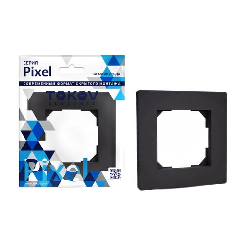 Рамка 1 пост TOKOV ELECTRIC PIXEL карбон, фотография