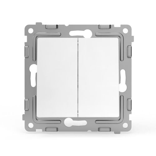 Переключатель 2-клавишный TOKOV ELECTRIC PIXEL 1791361 белый, фотография