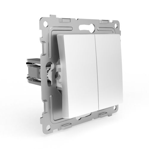 Переключатель 2-клавишный TOKOV ELECTRIC PIXEL 1791361 белый, фото