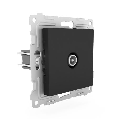Розетка TV TOKOV ELECTRIC PIXEL 1792331 карбон, крупный план