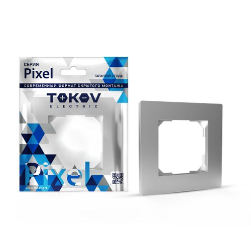 Рамка 1 пост TOKOV ELECTRIC PIXEL алюминий, вид