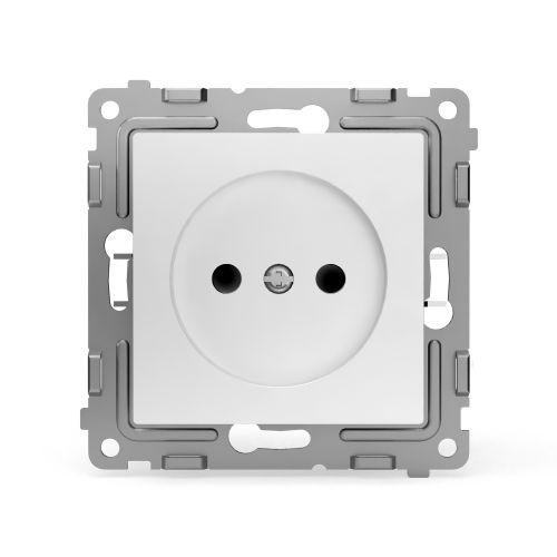 Розетка электрическая 1 пост TOKOV ELECTRIC PIXEL белый, крупный план