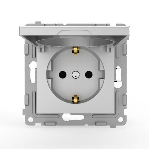 Розетка электрическая TOKOV ELECTRIC PIXEL 1792270 алюминий, детальное фото