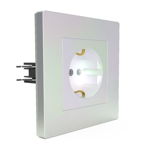 Розетка электрическая TOKOV ELECTRIC PIXEL 1792297 перламутр, крупный план