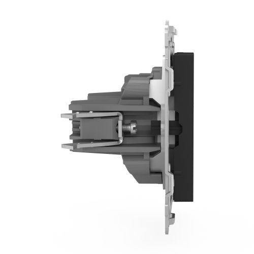 Розетка электрическая TOKOV ELECTRIC PIXEL 1792324 карбон, изображение