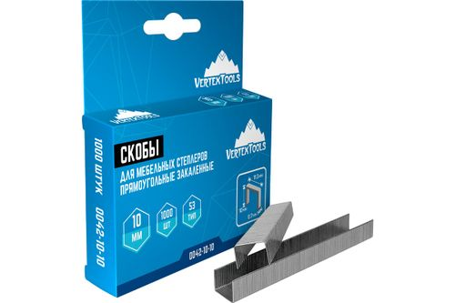 Скобы для мебельных степлеров VERTEXTOOLS 10 мм 0042-10-10, фотография