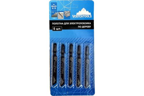 Полотно по дереву 5 шт для электролобзика VERTEXTOOLS T119B, изображение