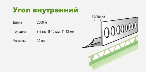 Угол для кафеля внутренний пластиковый металлик 9-10 мм 2,5 м, картинка