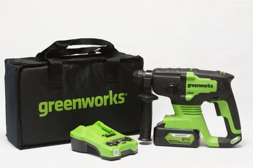 Перфоратор аккумуляторный GREENWORKS GD24SDS2K4 с АКБ и ЗУ 3803007UB, вид