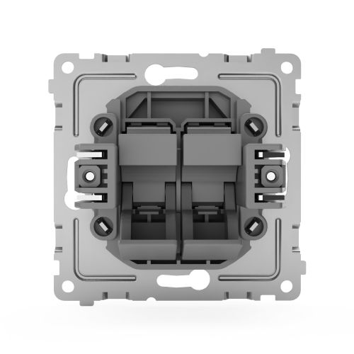 Розетка RJ-45 2 поста TOKOV ELECTRIC PIXEL алюминий, фотография