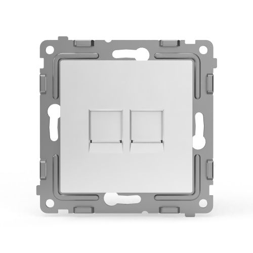 Розетка RJ-45 2 поста TOKOV ELECTRIC PIXEL белый, картинка