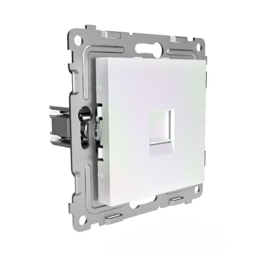 Розетка RJ-11 1 пост TOKOV ELECTRIC PIXEL перламутр, картинка