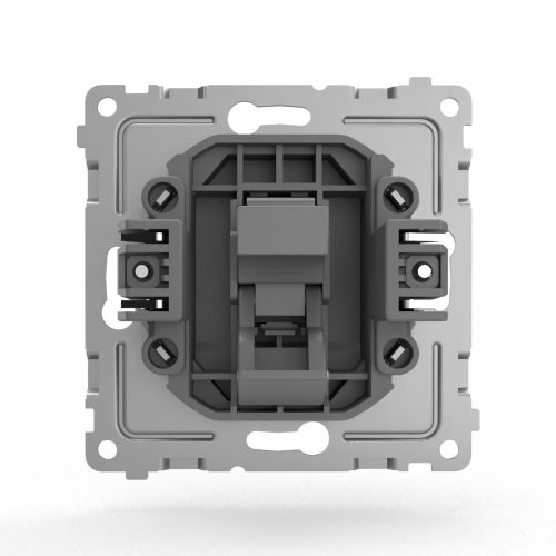 Розетка RJ-45 1 пост TOKOV ELECTRIC PIXEL карбон, фото