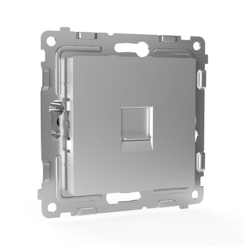 Розетка RJ-45 1 пост TOKOV ELECTRIC PIXEL алюминий, детальное фото