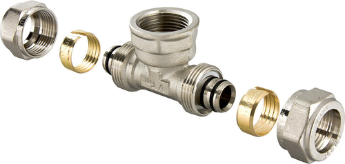 Тройник латунный VALTEC 1/2" x 20 мм, изображение