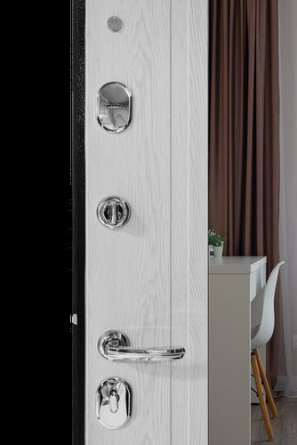 Дверь металлическая Форпост ФП 75 зеркало  96х205 белая, картинка