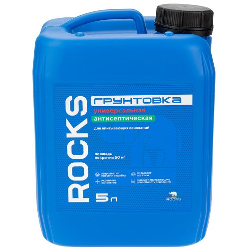 Грунтовка антисептик Rocks прозрачный 5 л, фотография