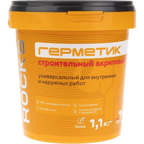 Герметик акриловый герметизация Rocks белый 1,1 кг, детальное фото