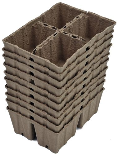 Кассета для рассады из бумажной эко-пульпы GardenGro 4 ячейки, 10 шт, вид