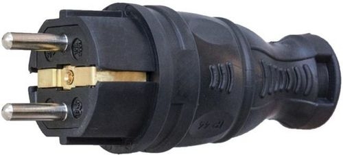 Вилка прямая 16А с заземл каучук TOKOV ELECTRIC TKE-C05-KV-Z, крупный план