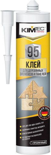 Монтажный клей KIM TEC 95 для деревянных элементов и панелей прозрачный 280 мл, детальное фото