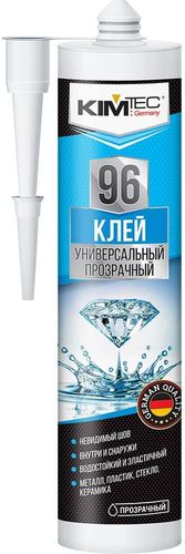 Монтажный клей KIM TEC 96 универсальный кристально-прозрачный 280 мл, крупный план