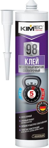 Монтажный клей KIM TEC 98 мгновенный монтаж сверхпрочный бежевый 280 мл, картинка