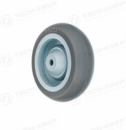Колесо на ось выкатного ролика обрезиненное, D75 – накл Tech-KREP, детальное фото