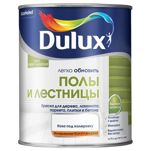 Краска для дерева, ламината, паркета, плитки и бетона Dulux BC 0,75 л, детальное фото