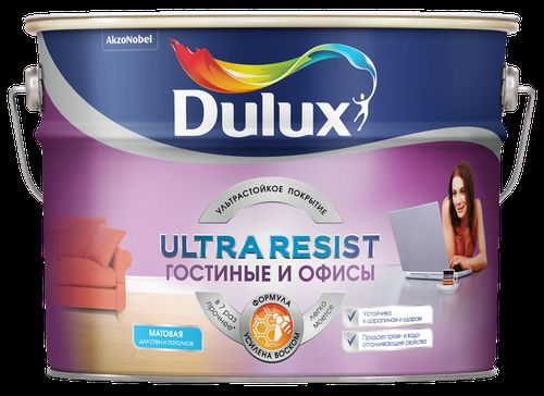 Краска интерьерная DULUX Ultra Resist матовая 9 л, картинка