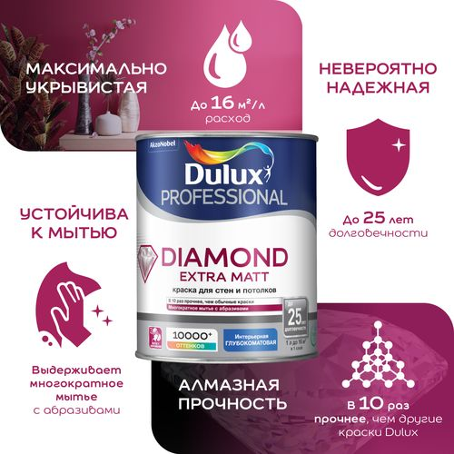 Краска интерьерная DULUX DIAMOND EM 4.5 л, фото