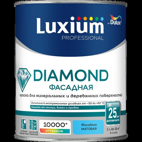 Краска Luxium by Dulux Professional Diamond фасадная матовая BC 0,9 л, крупный план