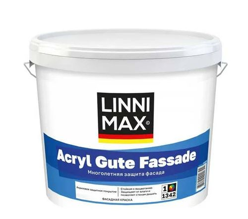 Краска в/д фасадная LINNIMAX Acryl Gute Fassade / Акрил Гуте Фассаде База 1, 2,5 л, изображение